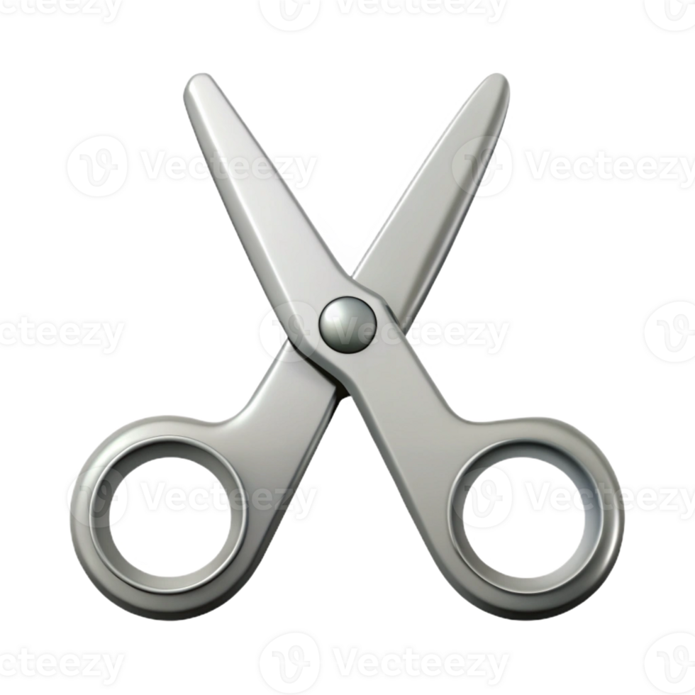 alluring surreal Clean lines scissors icon with symmetrical blades, flat silver color, with Scalable Design. genuine png