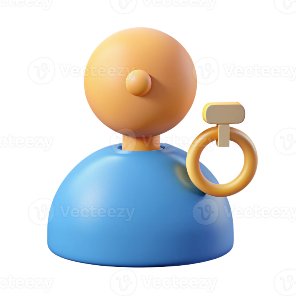 ethereal wonderful Key character with a circular head. Minimal design, with Scalable Design. high resolution png