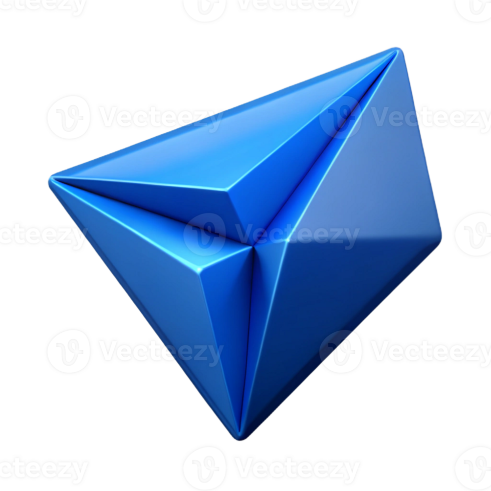 alluring memorable Abstract shape with sharp angles, flat blue. Crisp edges, clean lines. with Scalable Design. png