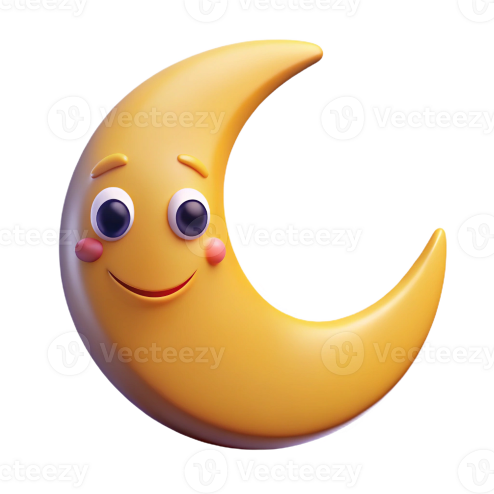 gorgeous dreamy vintage Smiling crescent moon character, round eyes, pointed tips. Clean lines, flat color, minimal design with Scalable Design. gallery standard png