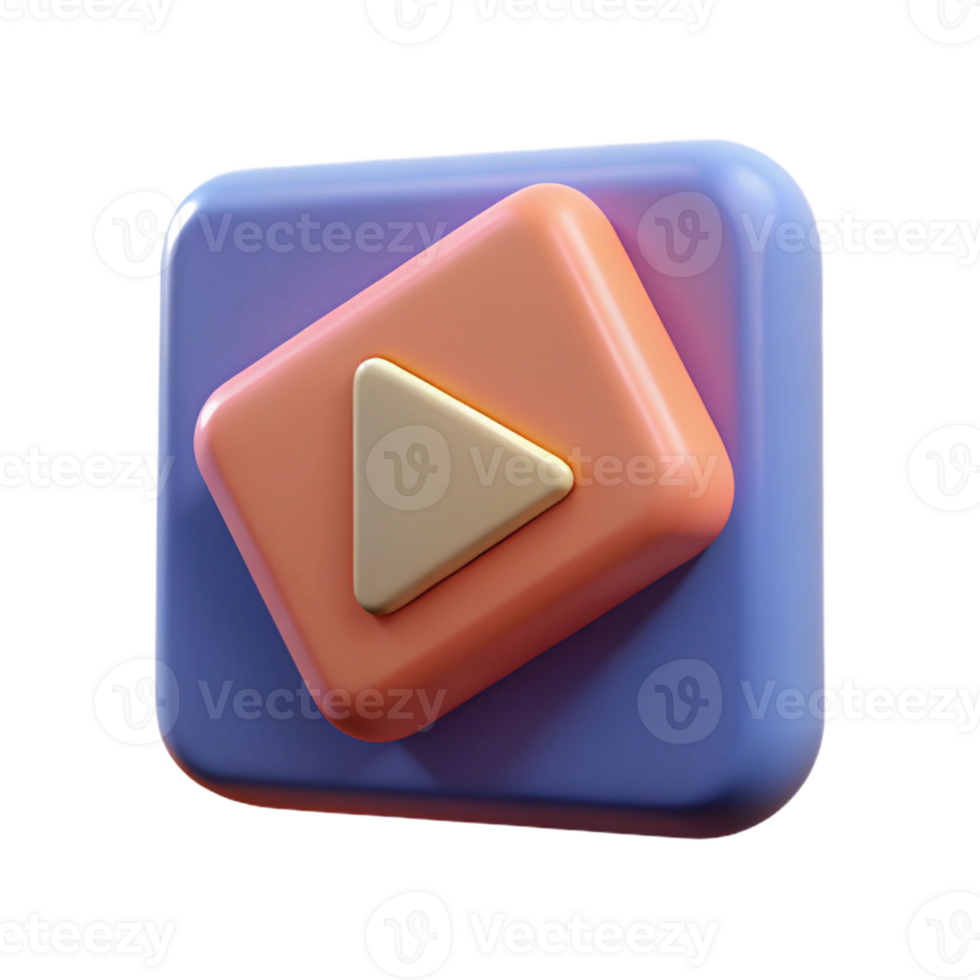 distinctive retro Play button pictogram. Symmetrical, geometric, flat color with Scalable Design. high resolution png