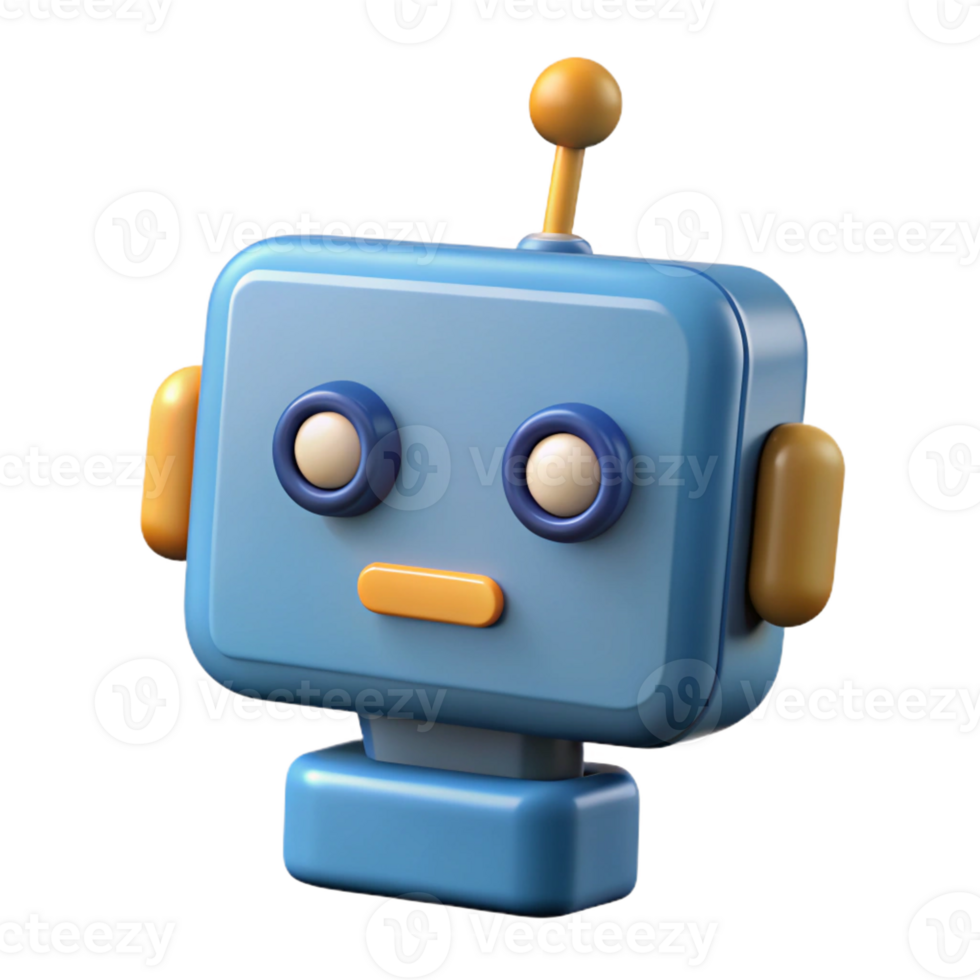 acclaimed baroque Square robot with rounded corners, single antenna, small circular feet. Crisp edges, scalable, flat color with Scalable Design. crisp png