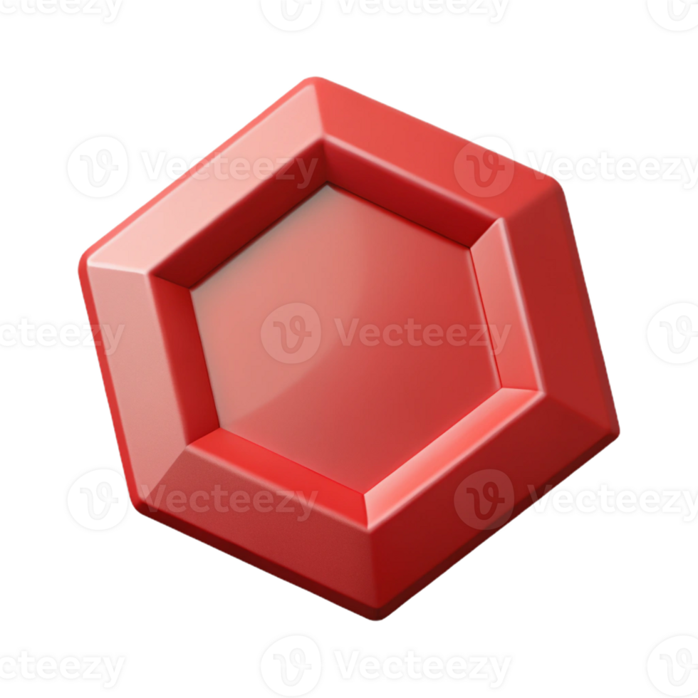 stunning ethereal mid-century Octagon character with eight equal sides. Flat red color, single-weight stroke with Scalable Design. genuine png