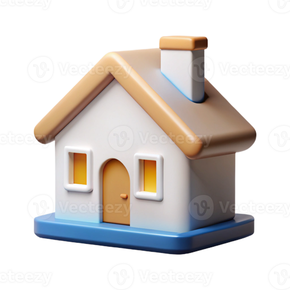 breathtaking nostalgic surreal Minimalist home icon. Roof, square base, chimney. Clean lines, flat color. FORMAT with Scalable Design. premium png