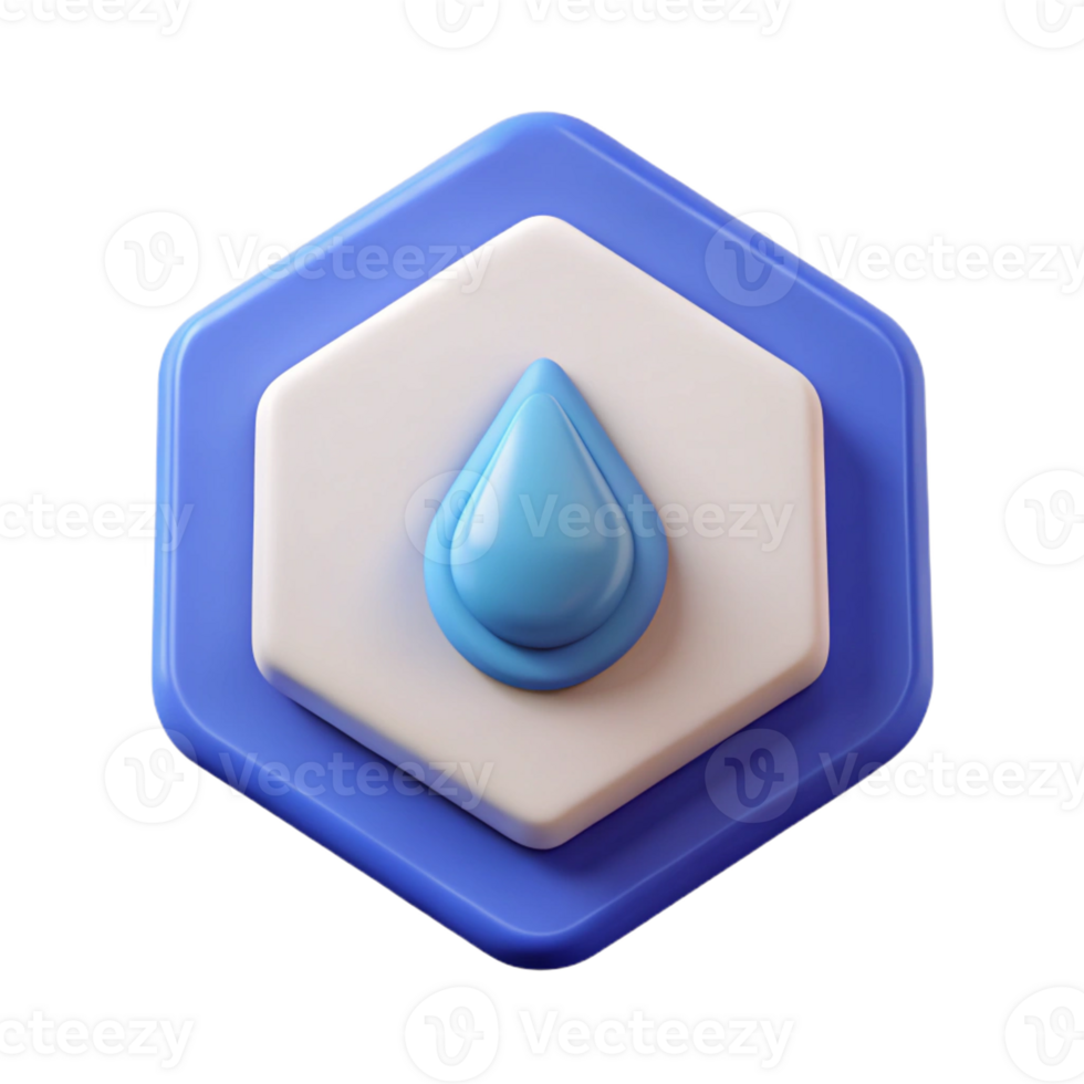 hypnotic exceptional Hexagonal badge with a simple droplet shape. Flat color, clean lines, minimal with Scalable Design. png