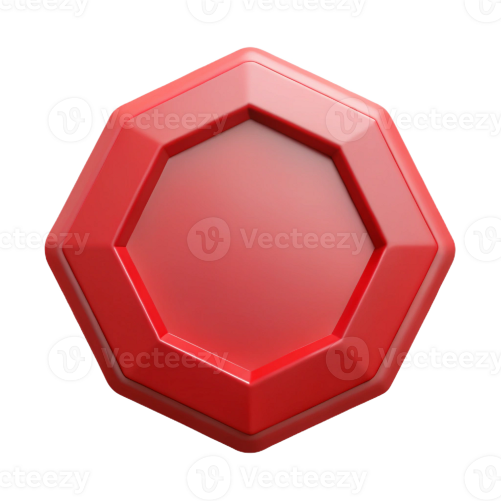 unforgettable bohemian Octagon character with eight equal sides. Flat red color, single-weight stroke with Scalable Design. expertly shot png
