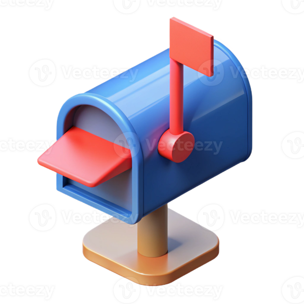 dazzling ethereal gothic Isometric mailbox with clean lines and a red flag with Scalable Design. detailed png