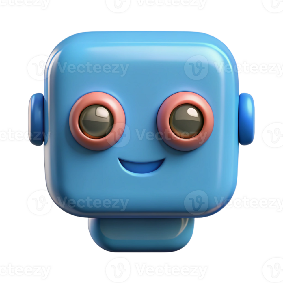 dramatic glorious Square robot with rounded corners and circular eyes. Minimal design, single-weight stroke with Scalable Design. original png