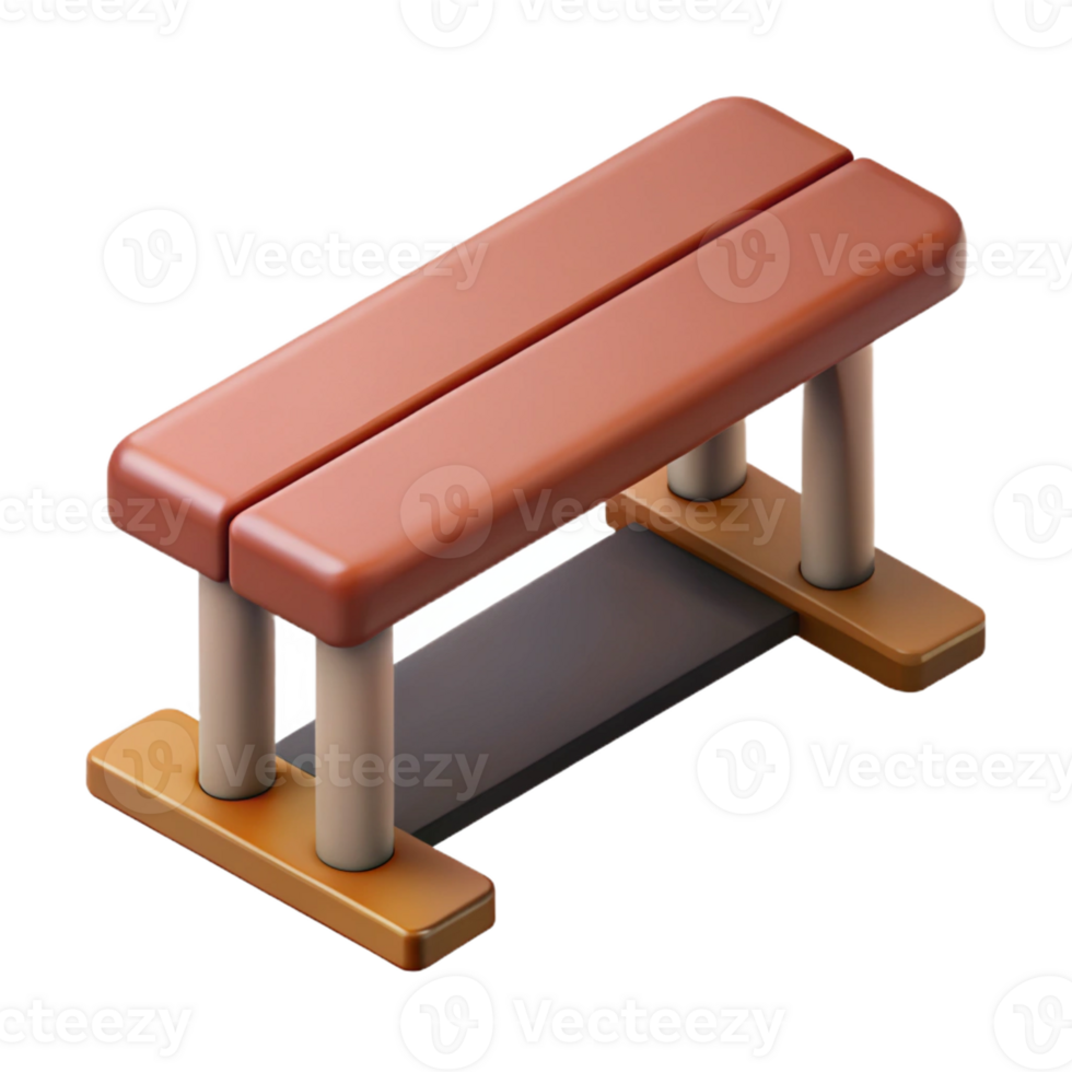 magnificent romantic organic Scalable isometric bench with single-weight stroke and a brown seat with Scalable Design. handcrafted png