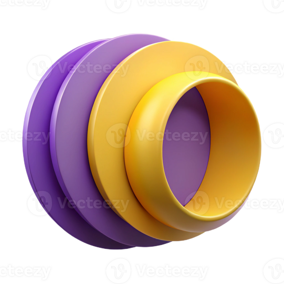 enchanting retro Overlapping semi-circles, purple and yellow. Crisp edges, flat color. with Scalable Design. impeccable png