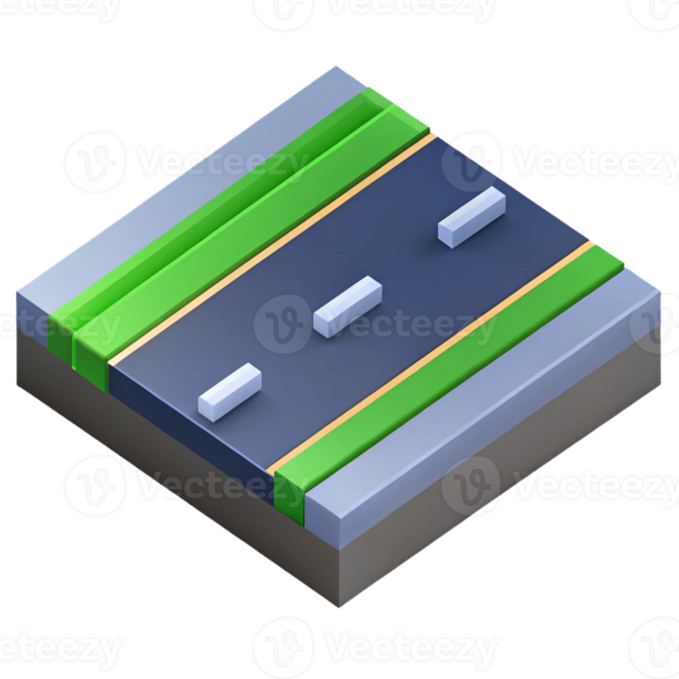 dazzling artistic Isometric road with clean lines and a gray surface with Scalable Design. precision png