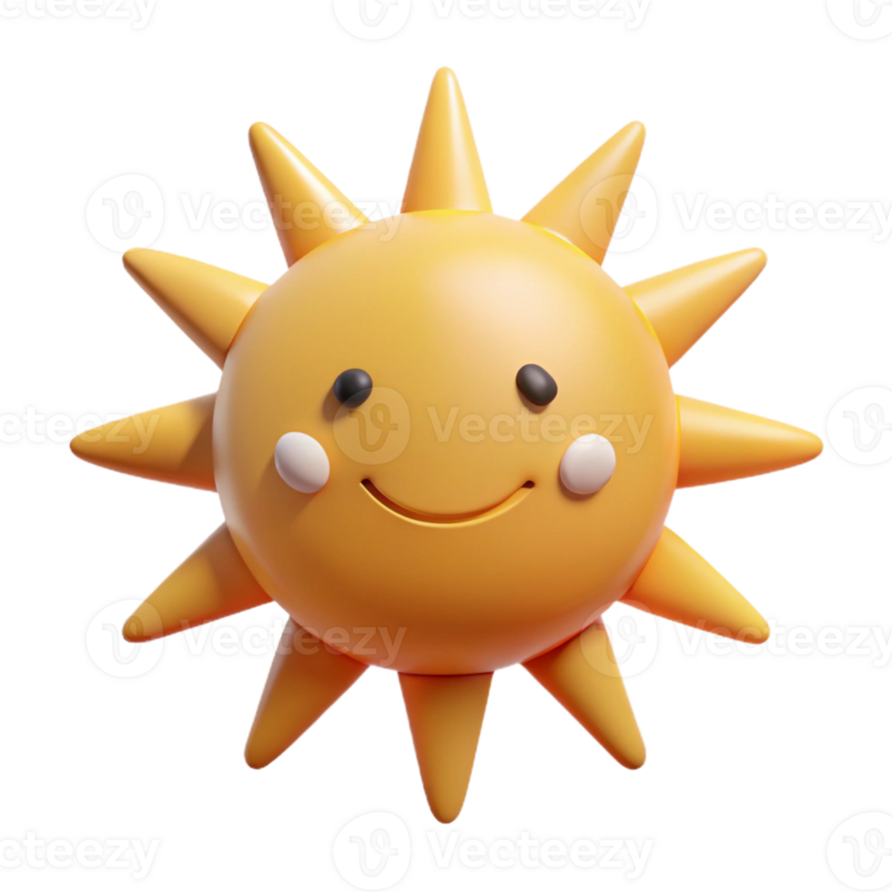 alluring unparalleled Smiling sun with triangular rays. Clean lines, flat color, minimal design with Scalable Design. png