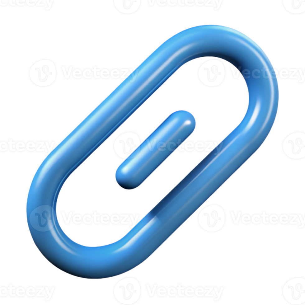impressive art deco Paperclip with a looped shape. Crisp edges, flat color, with Scalable Design. 8K png