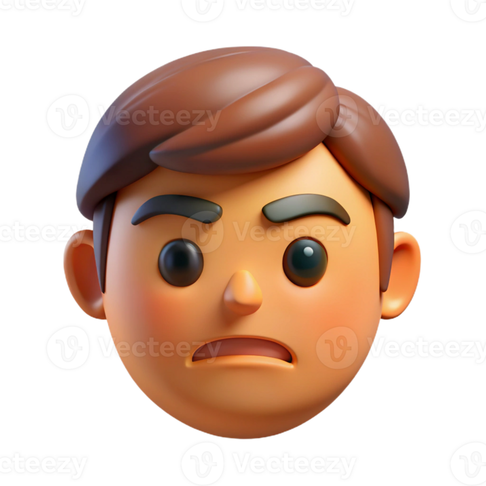 calm vibrant Frowning face with downturned mouth. Crisp edges, scalable, flat color with Scalable Design. premium png