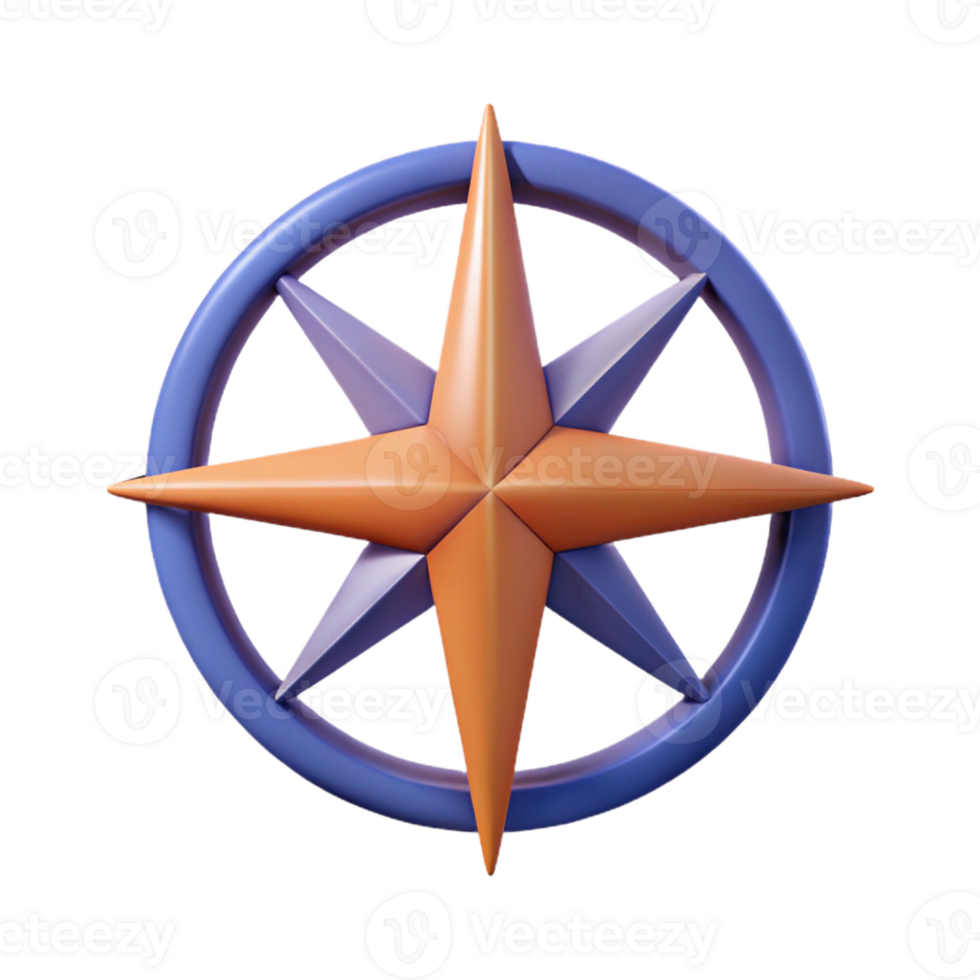 extraordinary coveted Minimalist symbol of direction. A compass rose. Flat color. Clean lines. Symmetrical with Scalable Design. png
