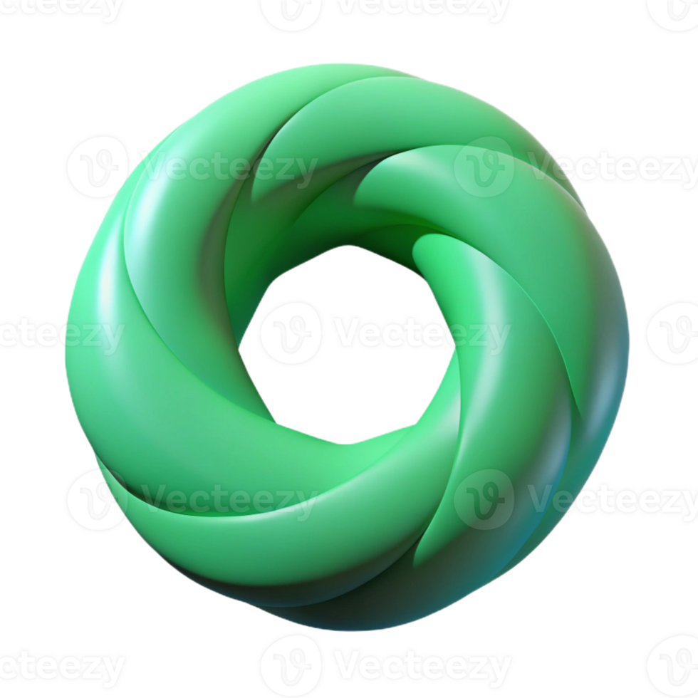 exquisite iconic Geometric torus with a single-weight stroke. Green flat color, clean lines. with Scalable Design. png