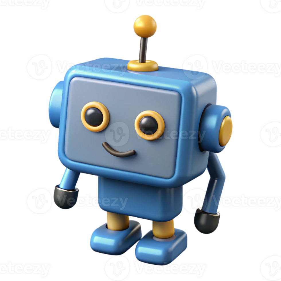 majestic quintessential Square robot with rounded corners, single antenna, small circular feet. Crisp edges, scalable, flat color with Scalable Design. png