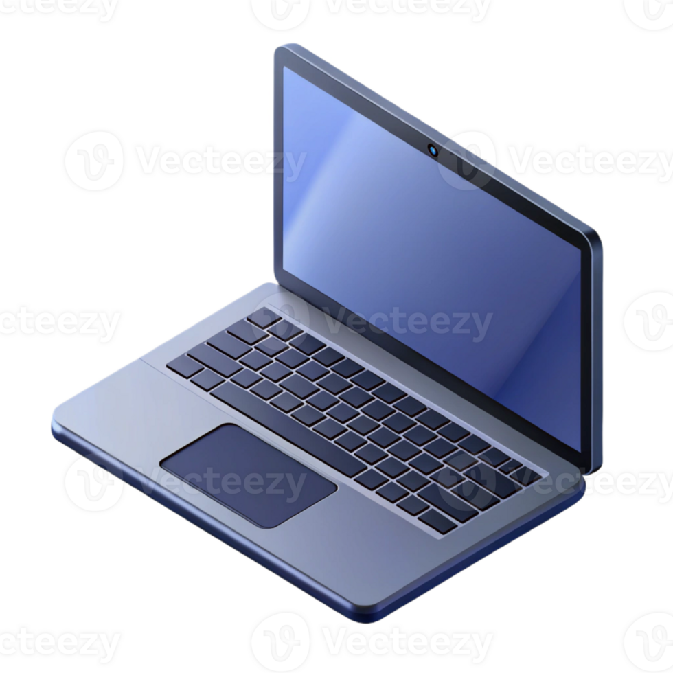 breathtaking nostalgic geometric Crisp edges isometric laptop with scalable design and a black screen with Scalable Design. high quality png