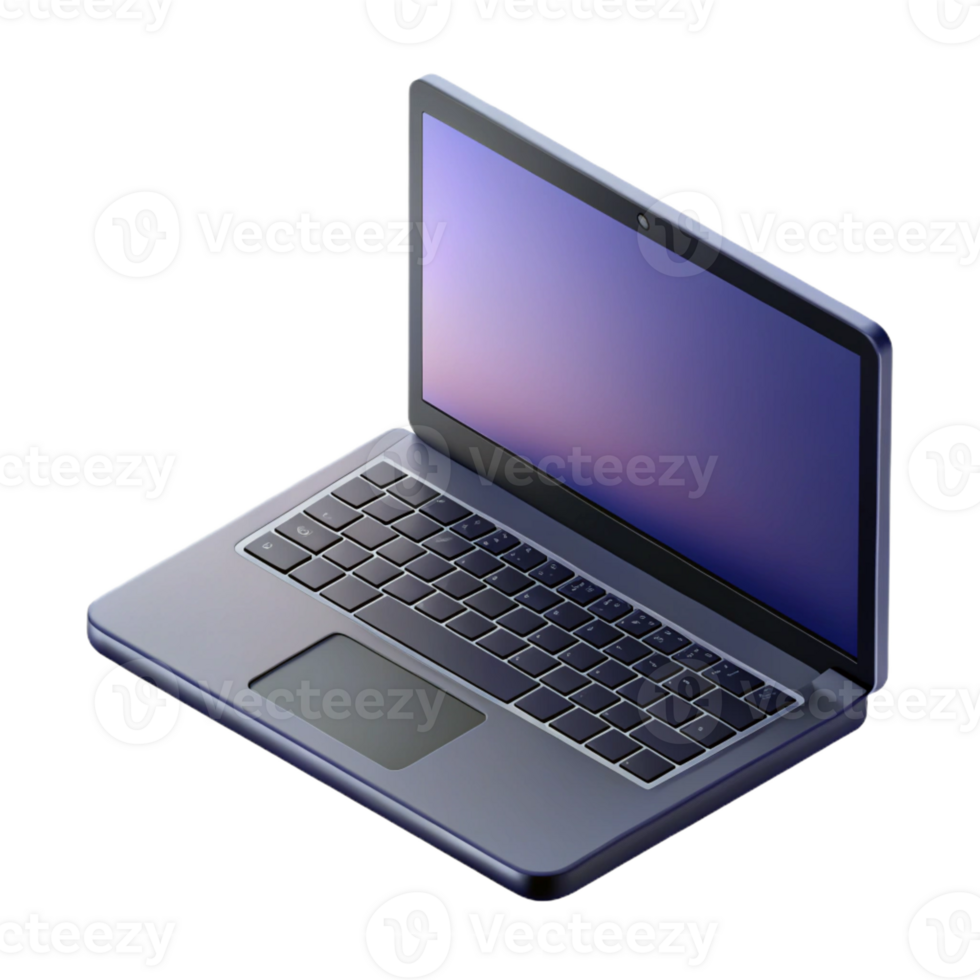 dreamy majestic Crisp edges isometric laptop with scalable design and a black screen with Scalable Design. 8K png