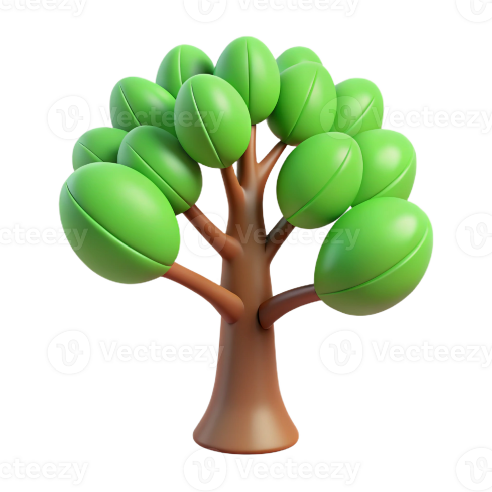 impressive exemplary Stylized tree with circular leaves. Minimal, flat color, with Scalable Design. png