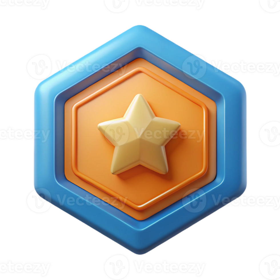 majestic celebrated Hexagonal badge with a six-pointed star. Clean lines, scalable, symmetrical with Scalable Design. png