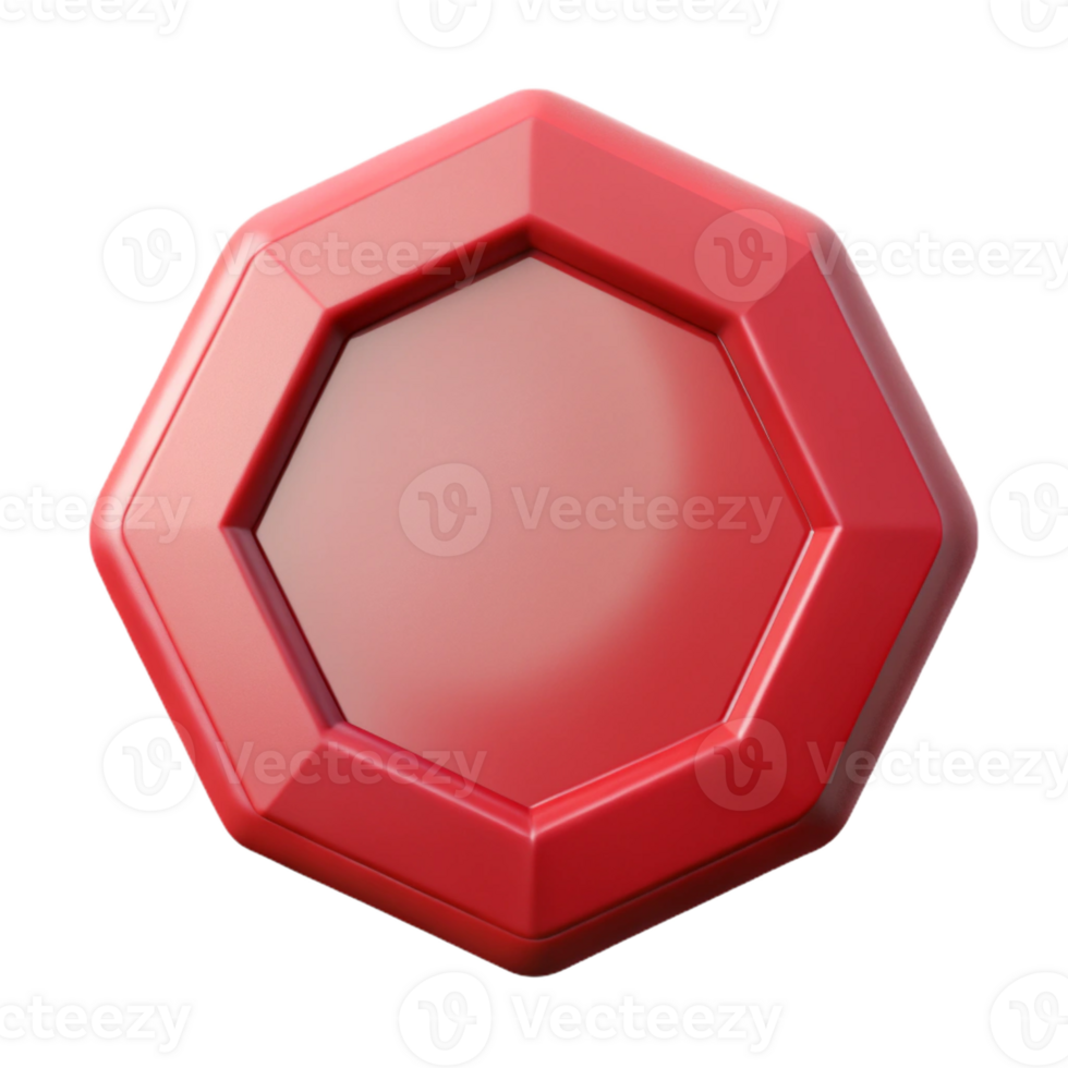 spectacular retro Octagon character with eight equal sides. Flat red color, single-weight stroke with Scalable Design. flawless png