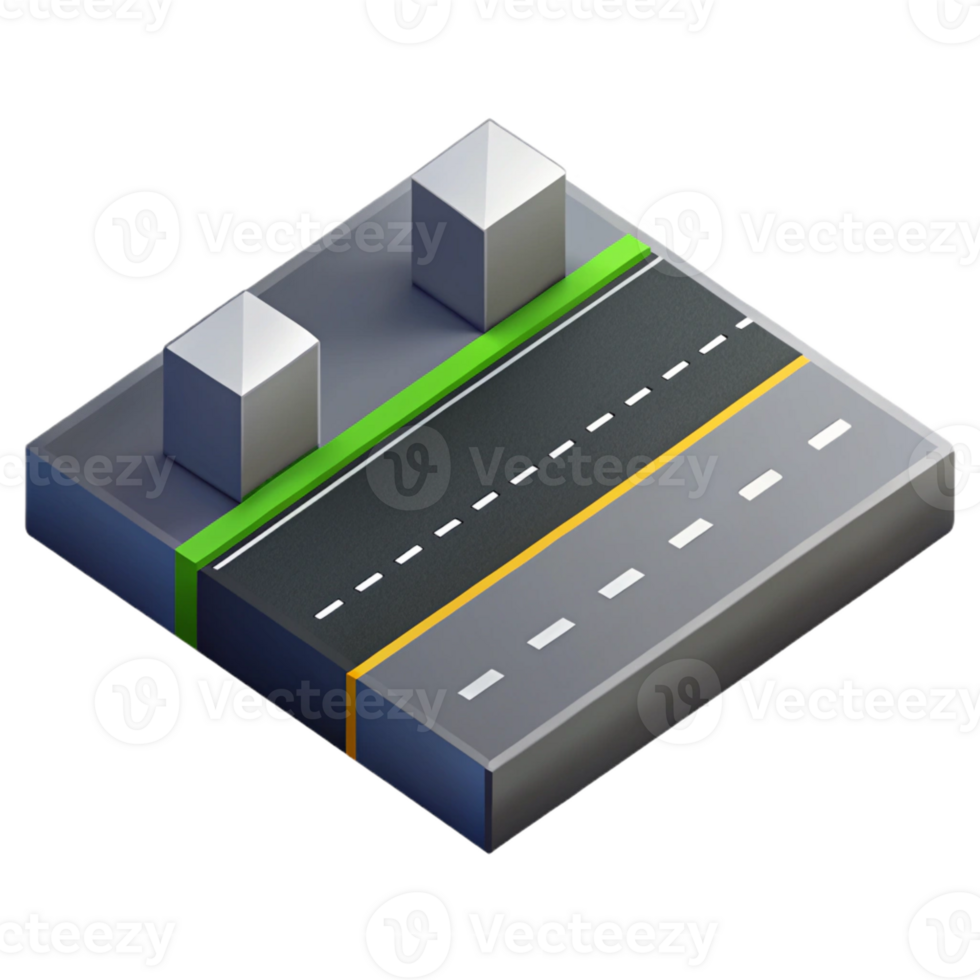 enchanting nostalgic avant-garde Isometric road with clean lines and a gray surface with Scalable Design. perfect clarity png