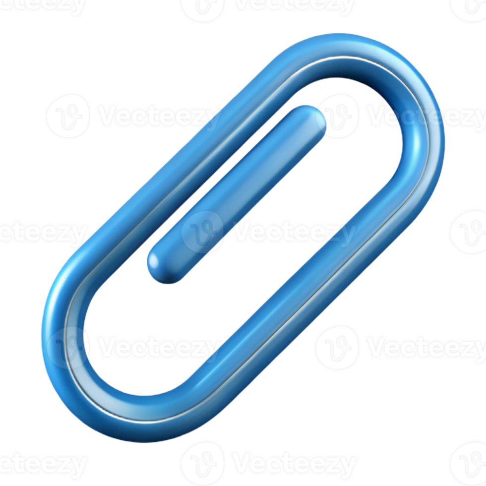 iconic geometric Paperclip with a looped shape. Crisp edges, flat color, with Scalable Design. refined png
