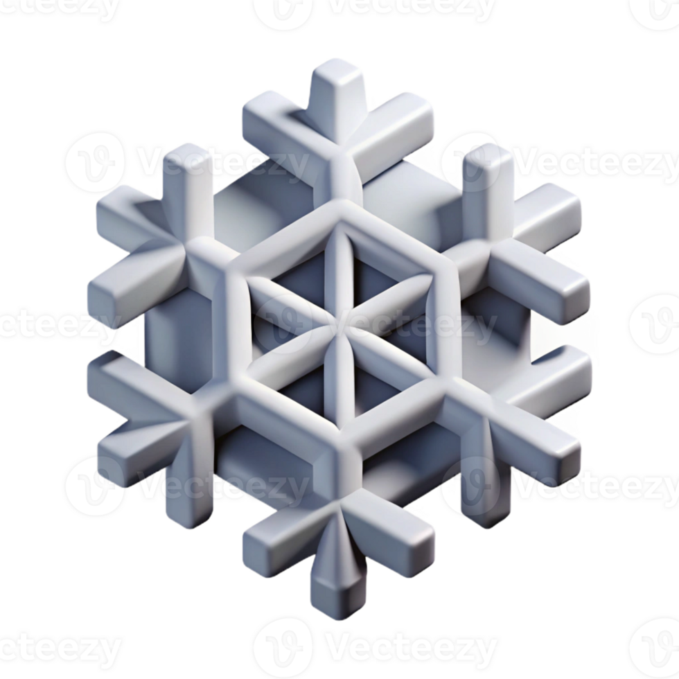 inspired creative Geometric isometric snowflake with sharp edges and a white color with Scalable Design. high quality png