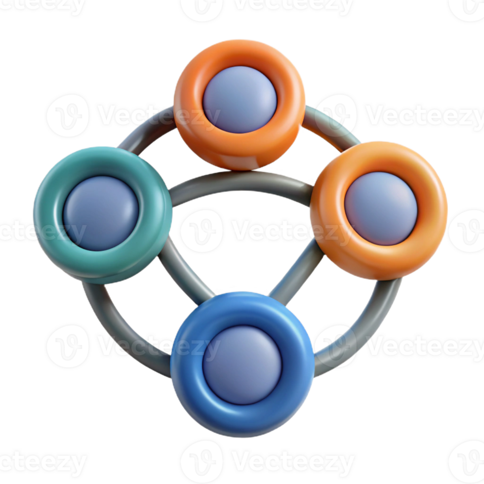 dramatic alluring Five interconnected circles representing overlapping data sets. Clean lines, flat color with Scalable Design. gallery standard png