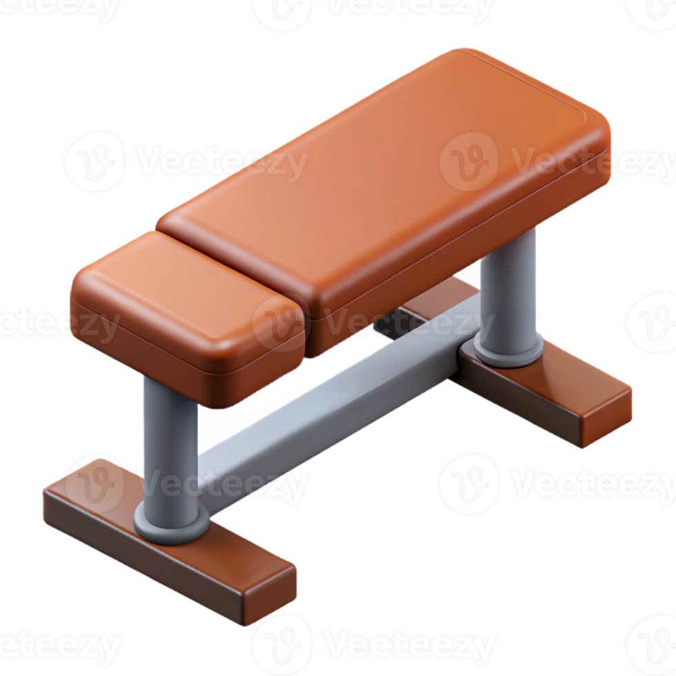 majestic classic Scalable isometric bench with single-weight stroke and a brown seat with Scalable Design. precision png