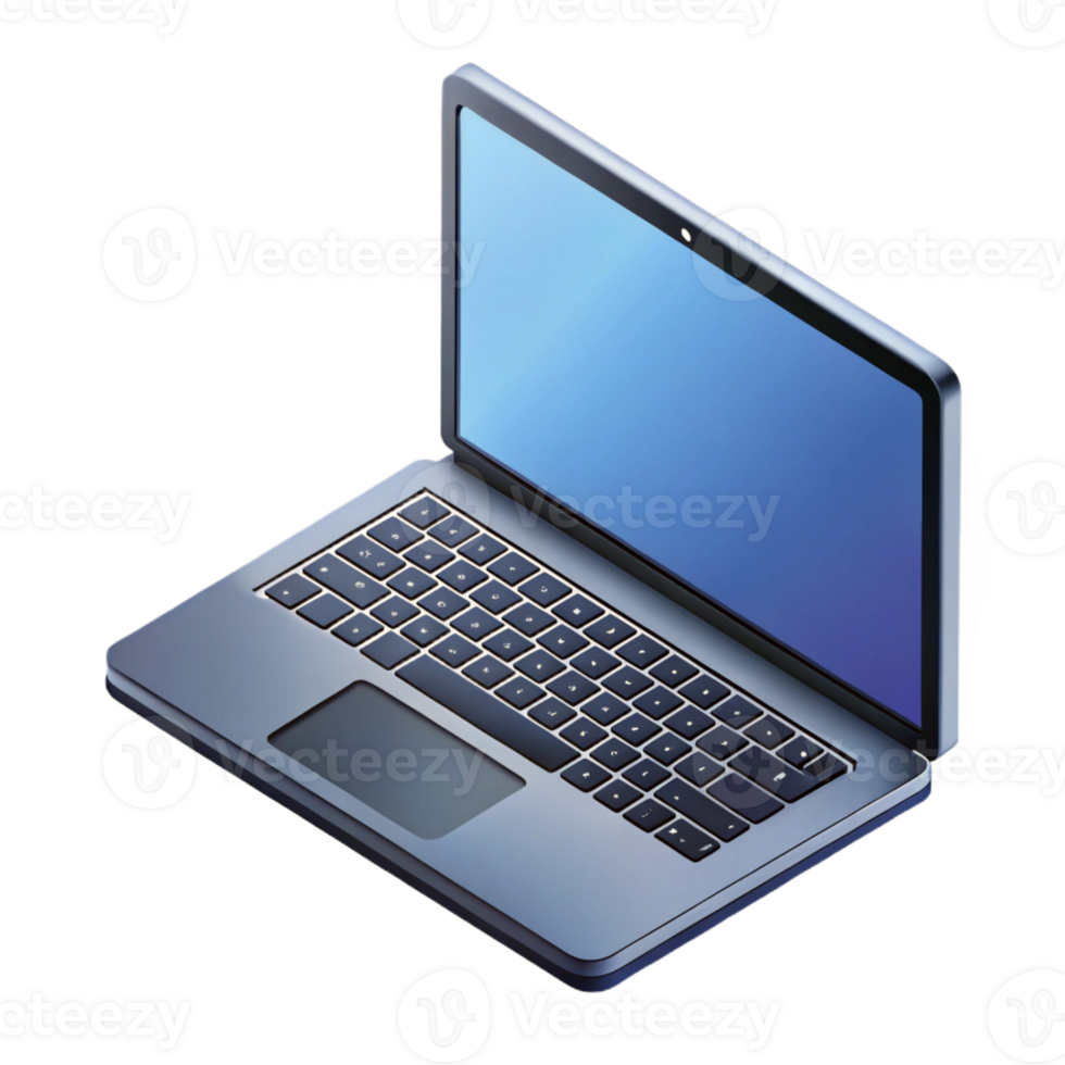 dazzling coveted Crisp edges isometric laptop with scalable design and a black screen with Scalable Design. png