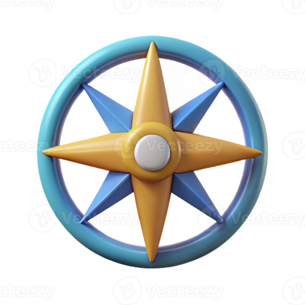 romantic immaculate Minimalist symbol of direction. A compass rose. Flat color. Clean lines. Symmetrical with Scalable Design. artisan png