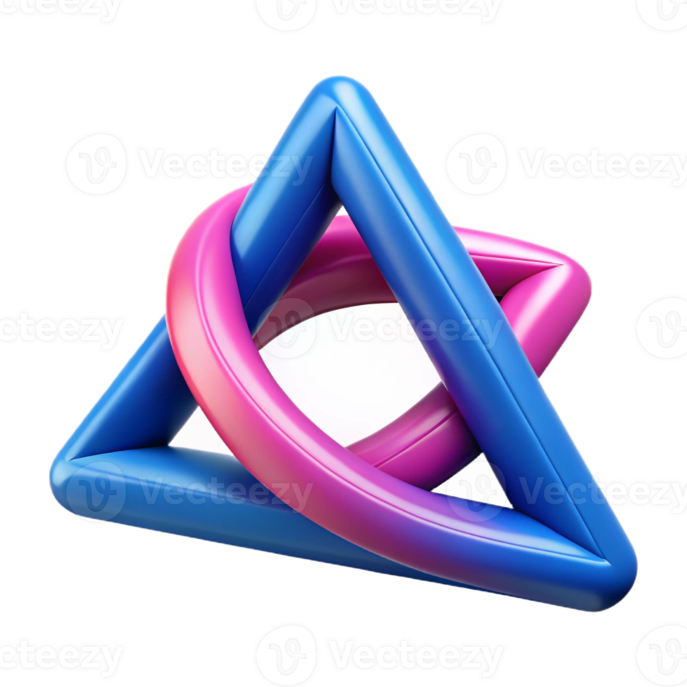 magnificent tropical Intertwined triangles, flat blue and pink. Crisp edges, clean lines. with Scalable Design. sharp png