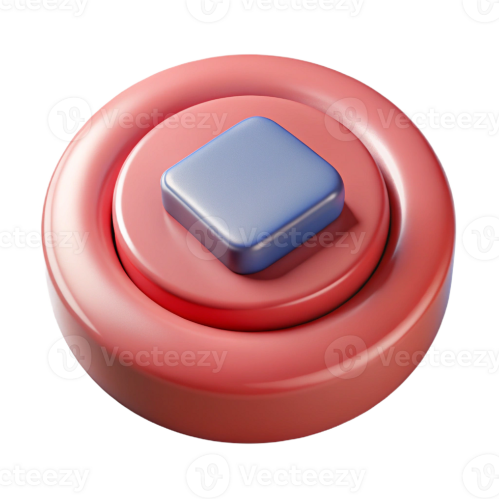 ethereal vibrant Pictogram of a stop button. Crisp edges, symmetrical, clean lines with Scalable Design. fine detail png