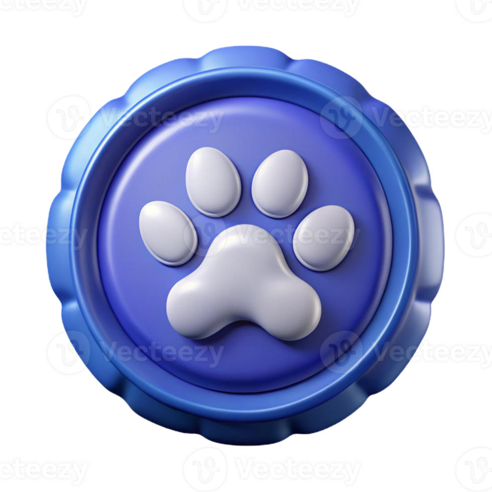 bold beautiful Circular badge, simplified paw print. Clean lines, crisp edges, with Scalable Design. crisp png