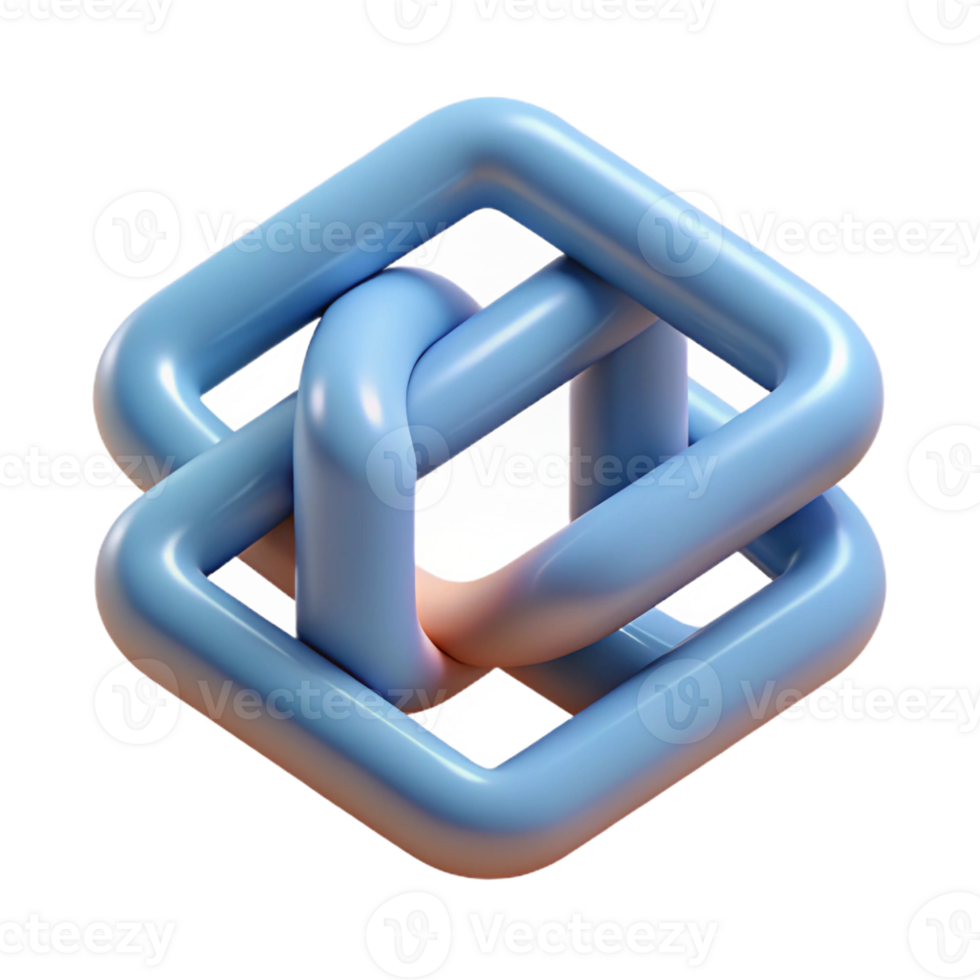 pristine iconic Geometric symbol of connection. Interlocking squares. Flat color. Clean lines. Minimal with Scalable Design. png