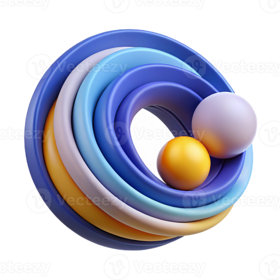 captivating futuristic Abstract composition of curved lines and circles. Clean lines, flat color, with Scalable Design. museum quality png