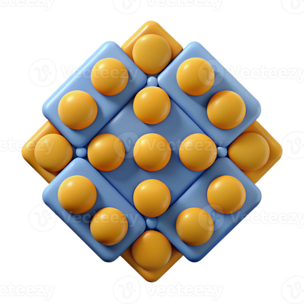 captivating standout Geometric pattern of squares and circles. Symmetrical, flat color with Scalable Design. png