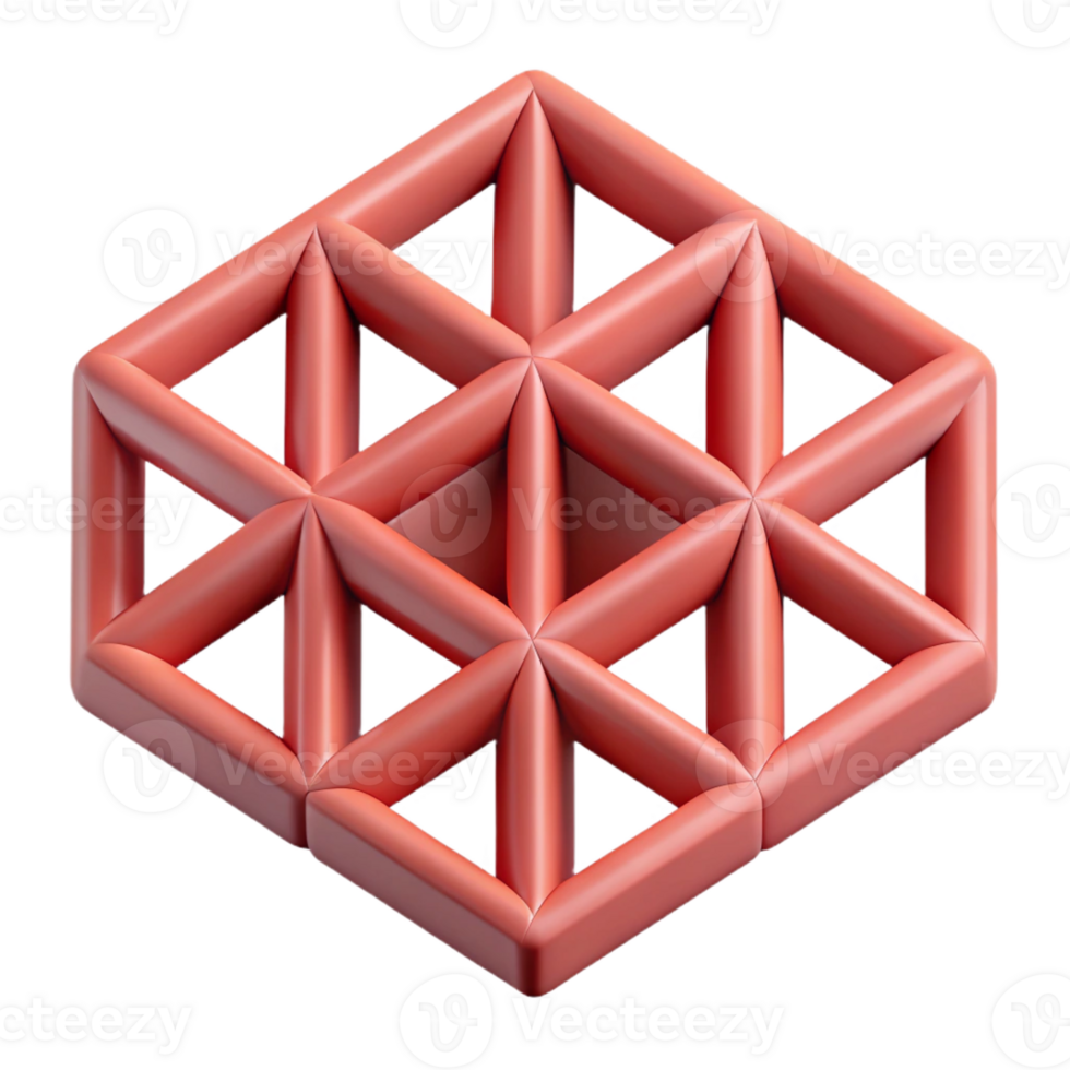 elegant impressionist Geometric pattern of hexagons. Symmetrical, flat color, crisp edges with Scalable Design. sharp png