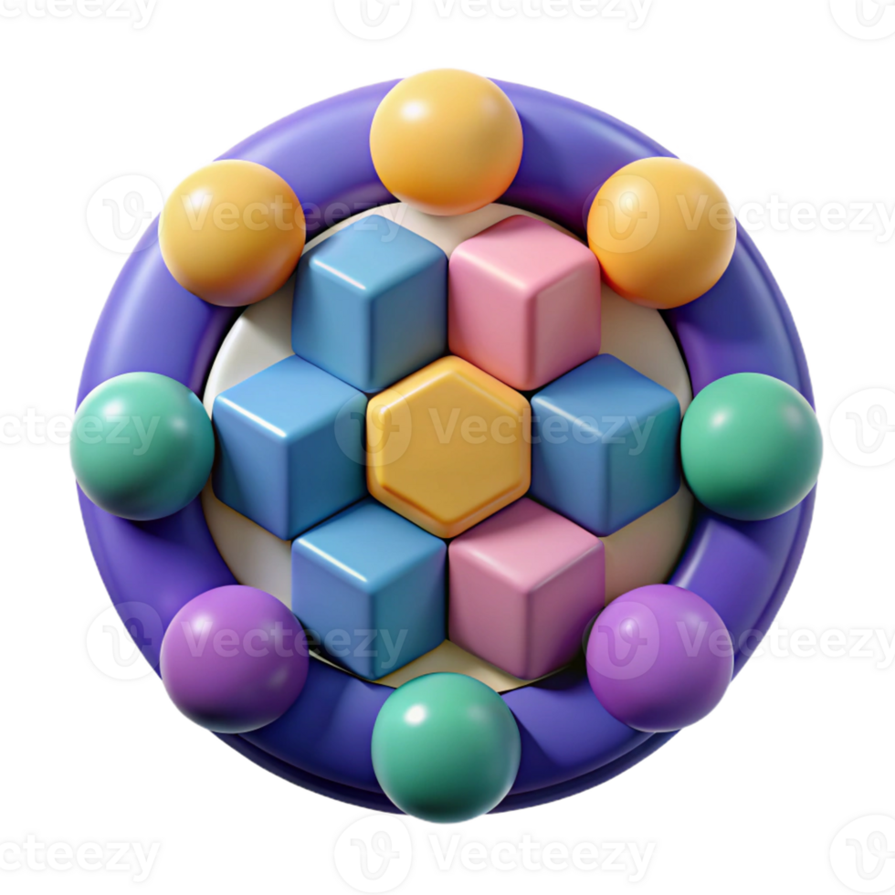 remarkable futuristic Geometric arrangement of circles and squares. Crisp edges, solid colors with Scalable Design. handcrafted png