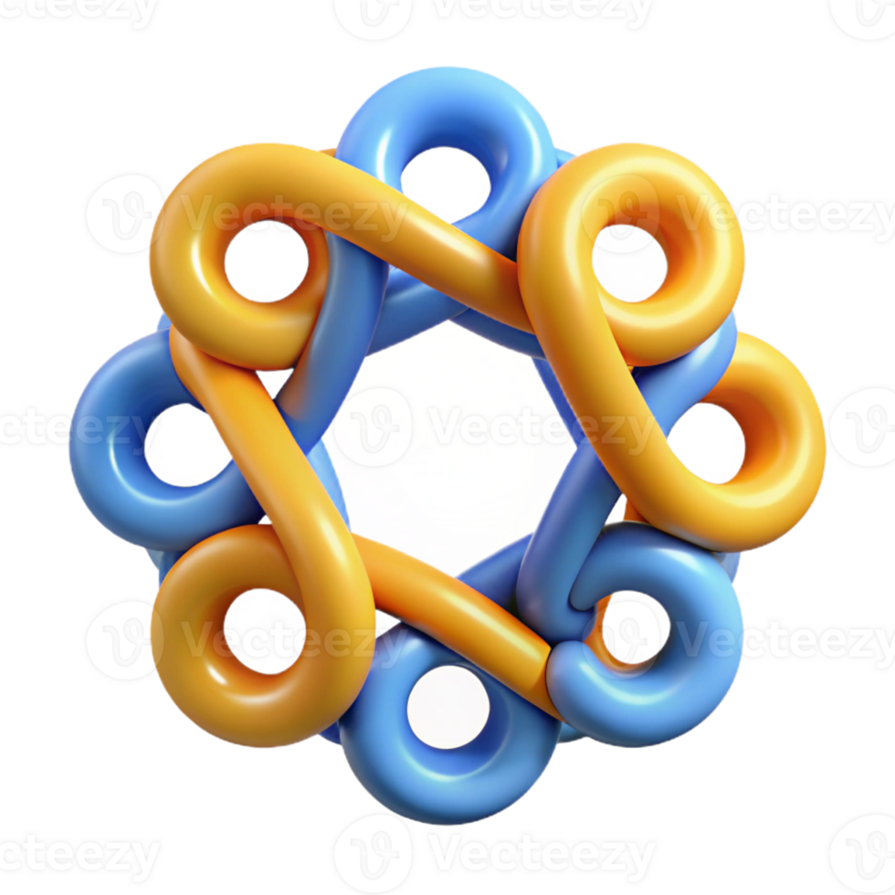 fascinating energetic mid-century Abstract pattern of interconnected circles. Single-weight stroke, flat color with Scalable Design. museum quality png