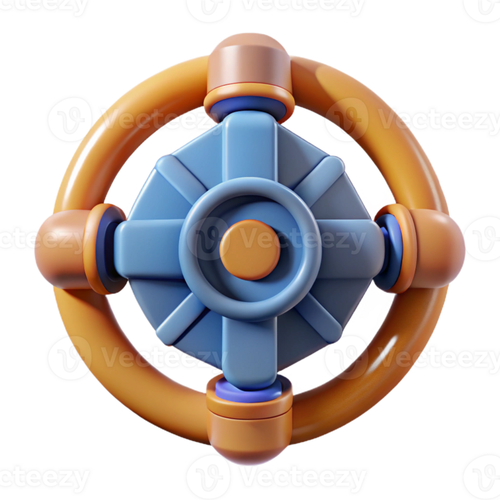 distinctive contemporary Symmetrical valve design, geometric shapes, flat color with Scalable Design. premium png