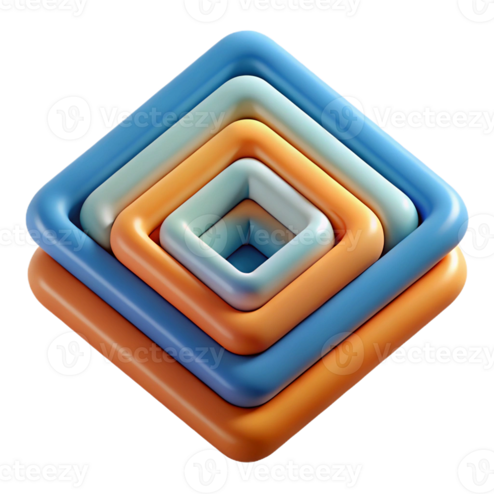 romantic dazzling Abstract, geometric pattern of nested squares. Single-weight stroke, flat color, with Scalable Design. original png