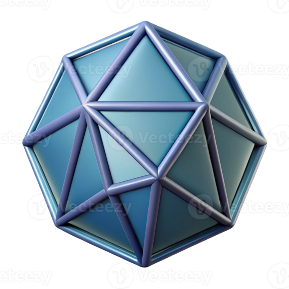 ethereal stunning Geometric drawing of an icosahedron. Crisp edges, scalable design crisp png