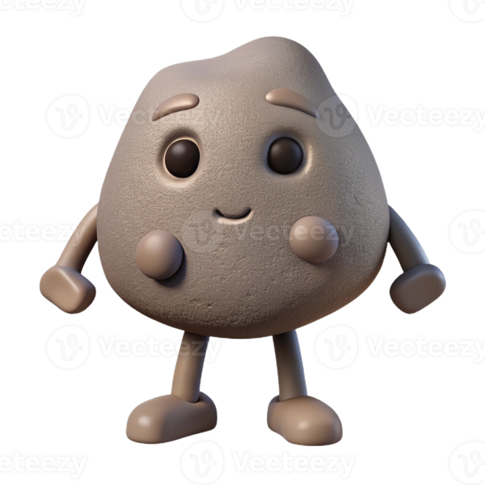 dazzling notable Rock character with a rough outline, flat grey, minimal design with Scalable Design. png