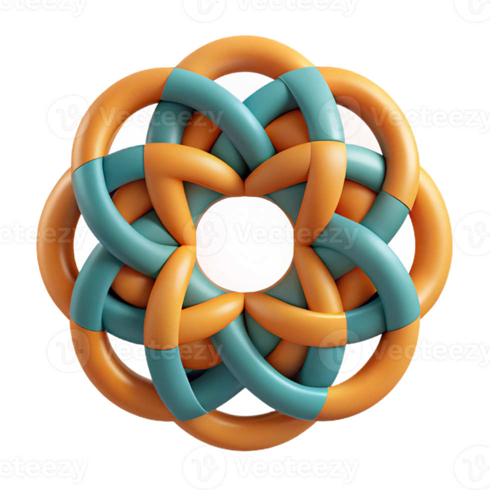 mesmerizing tranquil mid-century Geometric pattern of overlapping circles. Symmetrical, flat color with Scalable Design. sharp png