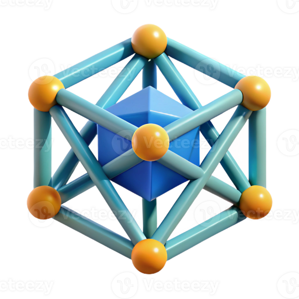 squisito celebre astratto geometrico forma, interconnesso piazze e triangoli. pulito linee, piatto colore, con scalabile design. png