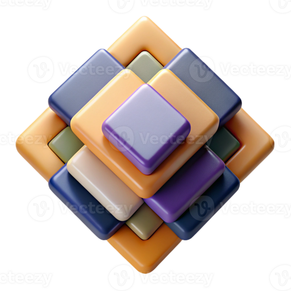exceptional vintage Rotating squares forming a dynamic, scalable composition. Clean lines, flat colors with Scalable Design. professional png