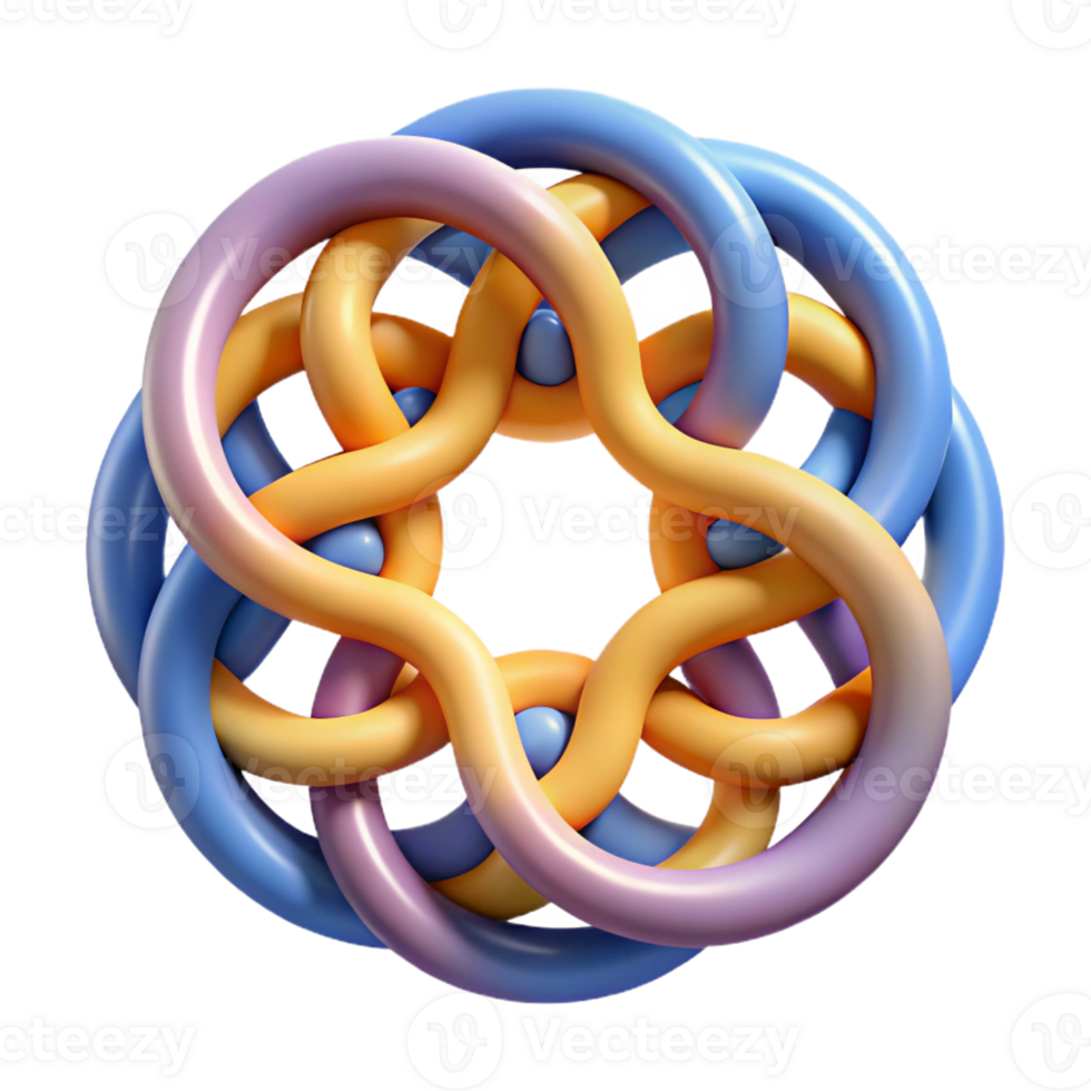 beautiful iconic Abstract pattern of interconnected circles. Single-weight stroke, flat color with Scalable Design. png